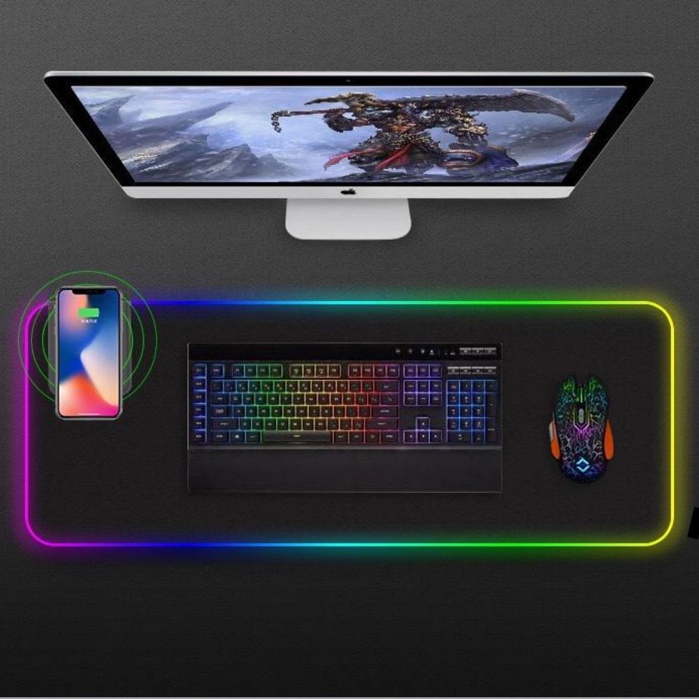 MagLoop Wireless Charging RGB Mouse Pad 10W, LED Mouse Pad with Wireless  Charging for Gaming, Gaming Keyboard Pad with 10 Light Modes and N_並行輸入品 