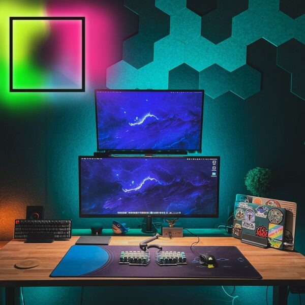 PC setup with Cube RGB Wall Lamp