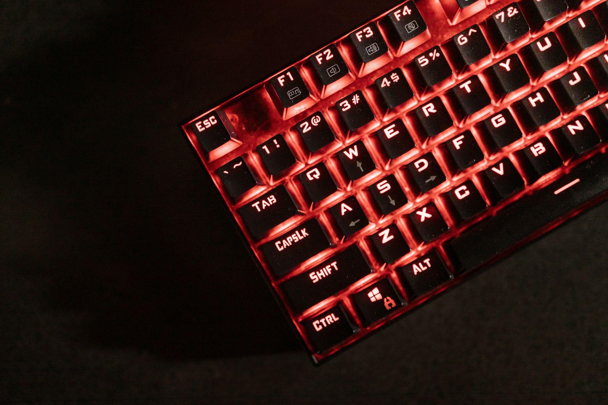 mechanical keyboard with red backlight