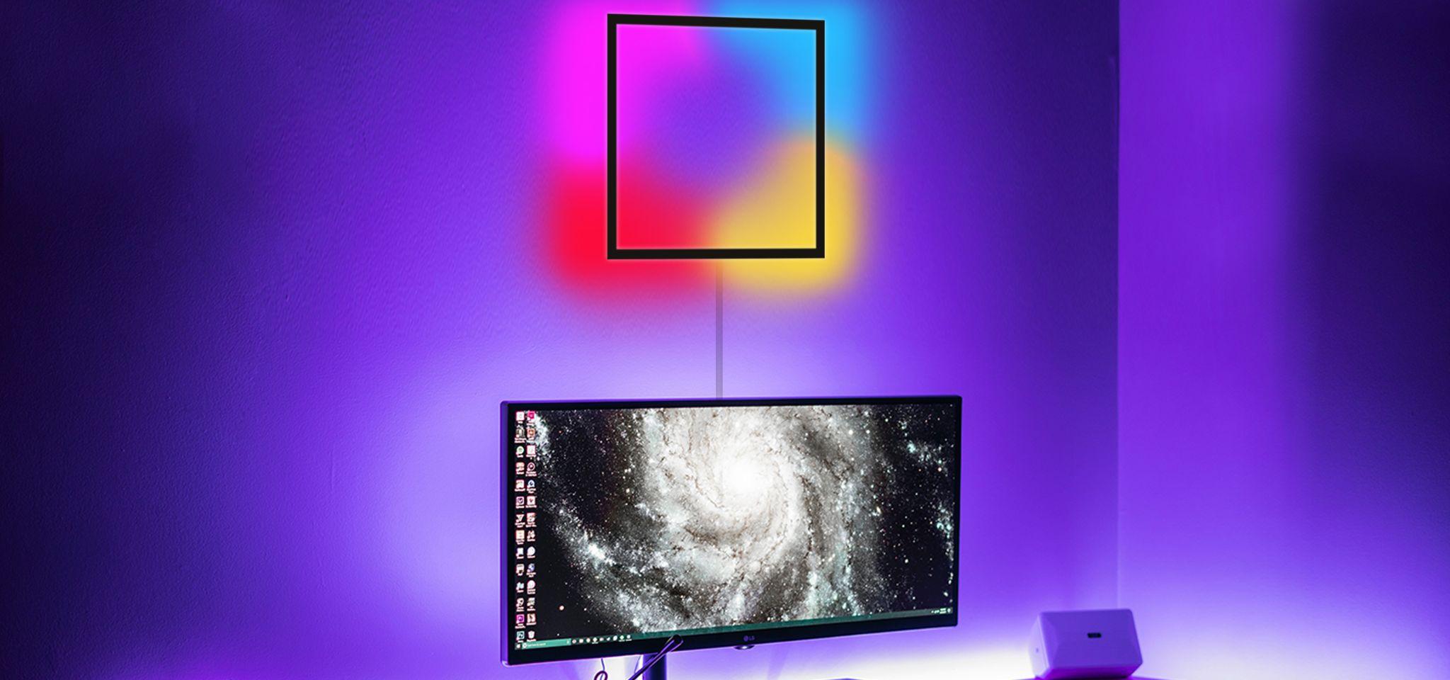 cube RGB wall lamp in the wall
